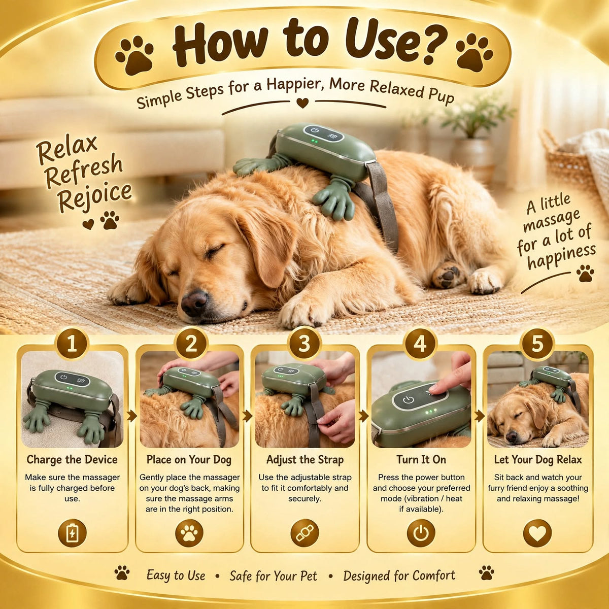 Dog Back Massager – Soothing Massage & Relaxation Device